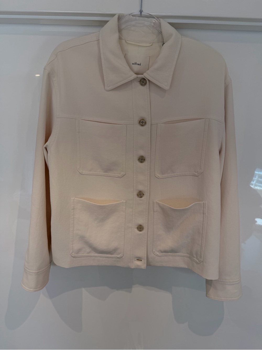 Wilfred Soft Cream Button-Front Pocket Jacket